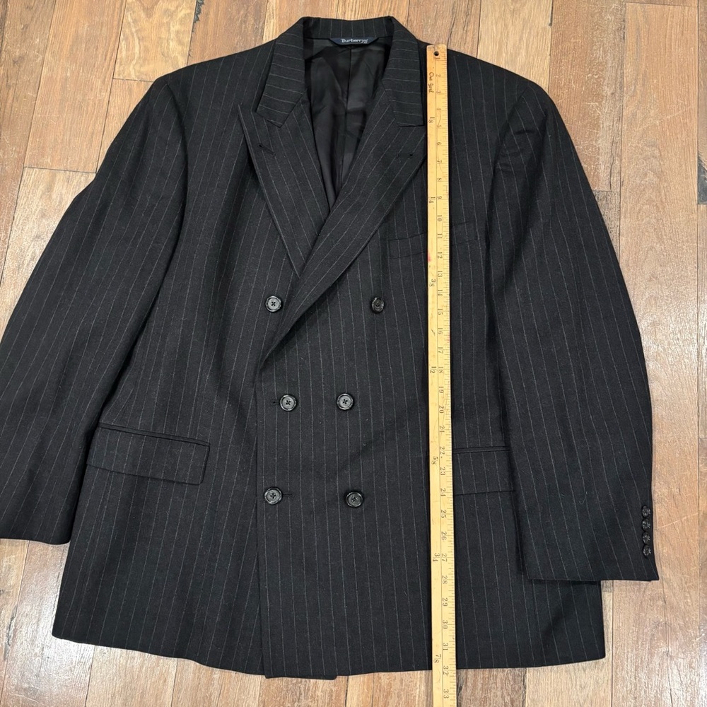 Burberrys Double Breasted Vintage Men’s 100% wool Pinstripe Jacket Size 46R - Picture 13 of 15
